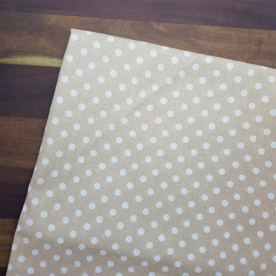 Ткань хлопок Горох бежевый, 25х55 см