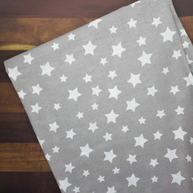 Ткань хлопок Звездочки серый, 35х70 см
