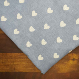 Ткань хлопок Сердце на синем, 35х70 см