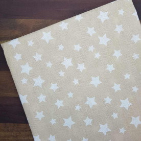 Ткань хлопок Звездочки бежевый, 35х70 см