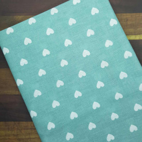 Тканина бавовна Серце на мятном, 35х70 см