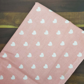 Ткань хлопок Сердце розовое, 35х70 см