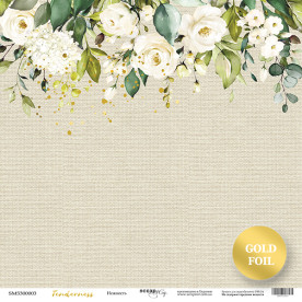 Аркуш паперу з золотим тисненням 30x30 Ніжність Tenderness, Scrapmir