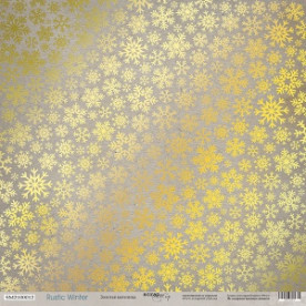Аркуш із золотим тисненням 30x30 Золота Метелиця - Rustic Winter, Scrapmir