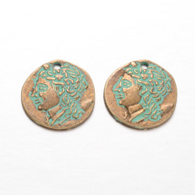 Подвеска Монетка с патиной, 23х22 мм