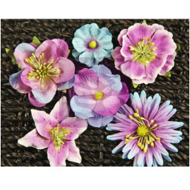 Набір декоративних квітів Melange в бузково-блакитних тонах від Prima