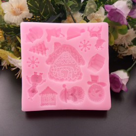 Силіконовий молд Новорічний, 97х97 мм