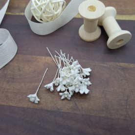 Набор мини-цветочков, 20 шт, 8-10 мм, белый, Цветочная Фея