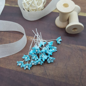 Набір міні-квіточок, 20 шт, 8-10 мм, блакитний, Квіткова Фея