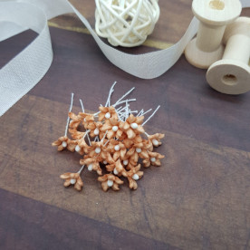 Набор мини-цветочков, 20 шт, 8-10 мм, коричневый, Цветочная Фея