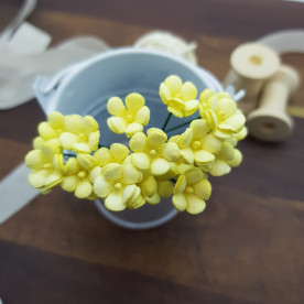 Набор незабудок, 5 шт, 1 см, нежно-желтый, Цветочная Фея