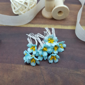 Набор цветов вишни 5 шт, 12 мм, голубой, Цветочная Фея