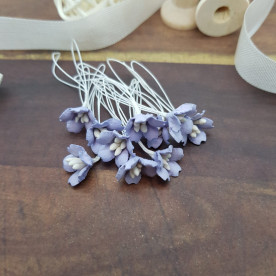 Набор цветов вишни 5 шт, 12 мм, сиреневый, Цветочная Фея