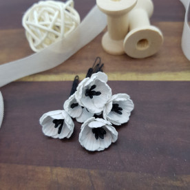 Цветок мака, 1 шт, 17 мм, белый, Цветочная Фея