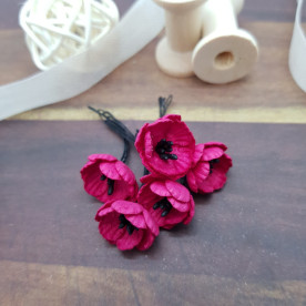 Цветок мака, 1 шт, 17 мм, красный, Цветочная Фея