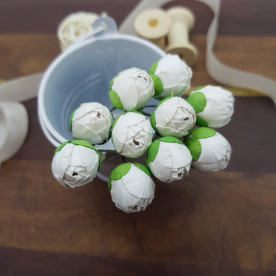 Бутон пионов, 5 шт, 15 мм, белый, Цветочная Фея