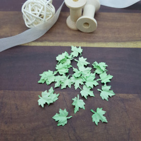 Набор листиков клена, 10 шт, 15 мм, мятный, Цветочная Фея