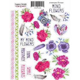 Набор наклеек (стикеров) #058, Mind Flowers, Фабрика Декора