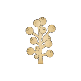 Заготівля з фанери №245 Ягідки на гілці, Фабрика Декору