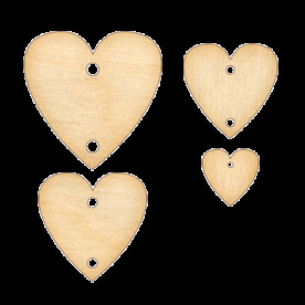 Заготівля з фанери №115 Набір сердець-4, Фабрика Декору