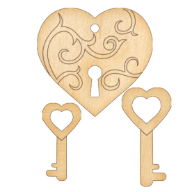 Заготовка из фанеры №116 Ключи от сердца, Фабрика Декору
