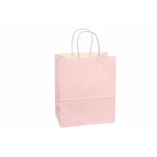 Подарочный пакет однотонный, нежно-розовый,1 шт, 21х11 см, высота 27 см