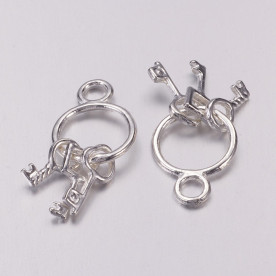 Металева підвіска Зв'язка ключів, срібло, 27 мм