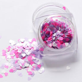 Набір паєток для декору, рожево-бузковий мікс, в коробочці