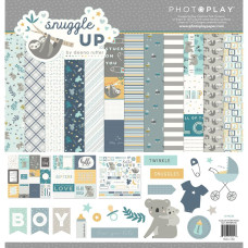 Набор скрапбумаги Snuggle Up Boy, 12 листов + наклейки, PhotoPlay