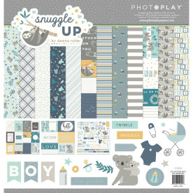 Набор скрапбумаги Snuggle Up Boy, 12 листов + наклейки, PhotoPlay
