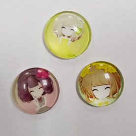 Набір скляних кабошонов Дівчата, 3 шт, 18 мм