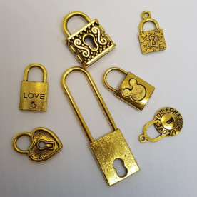 Набор подвесок Ключики, 7 шт, цвет золото, 10-50 мм