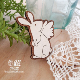 Деревянная фишка кролик с крыльями Fl-022, Scrapbox