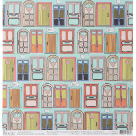 Аркуш скраппаперу Двері На валізах Polkadot