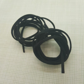 Замшевый шнур, черный, 120 см, 3 мм