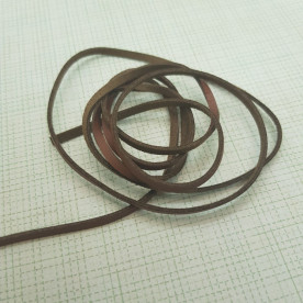 Замшевый шнур, коричневый, 120 см, 3 мм