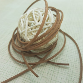 Замшевий шнур, кава з молоком, 120 см, 2 мм