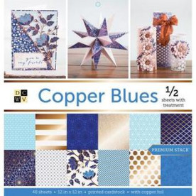 Набор скрапбумаги с фольгированием Copper Blue, 24 листа, DCWV