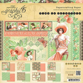 Набор бумаги Time to Celebrate, 20х20 см, 8 листов, Graphic 45