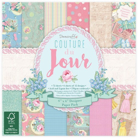 Набір паперу Couture Du Jour, 15 х15 см, 12 аркушів, Dovecraft
