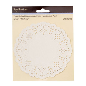 Біла мереживна серветка, 14 см, Recollections
