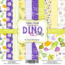 Набор скрапбумаги Dino baby 30,5x30,5см, Фабрика Декору