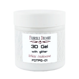 3-Д гель с глиттером White iridescent, 150 мл, Фабрика Декору