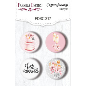 Скрапфішкі набір 4шт Just married # 317, Фабрика Декору
