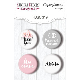Скрапфішкі набір 4шт Say Yes RU # 319, Фабрика Декору