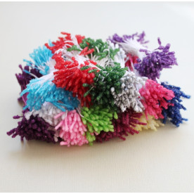 Набір скляних тичинок різних кольорів, 3 мм., 60 головок (30 гілочок)