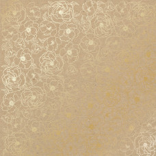 Лист односторонней бумаги с фольгированием, Golden Pion kraft, 30,5х30,5 см, Фабрика декора