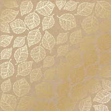 Лист крафт картона с фольг. Golden Delicate Leaves