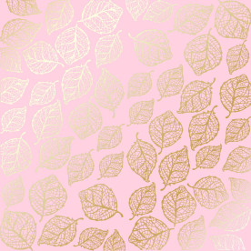 Лист одн. бумаги с фольг. Golden Delicate Leaves Pink