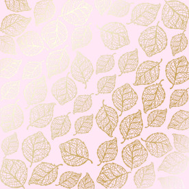 Лист одн. бумаги с фольг. Golden Delicate Leaves Light pink
